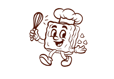 Brownie character with whisk